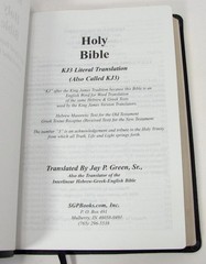 Holy Bible KJ3 Literal Translation Genuine Leather First Memorial Edition Green