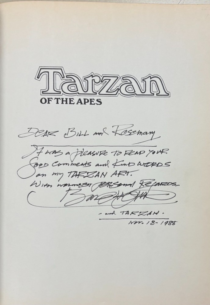 TARZAN OF THE APES – by Burne Hogarth/ E R Burroughs (1972 1st PRINT, INSCRIBED)
