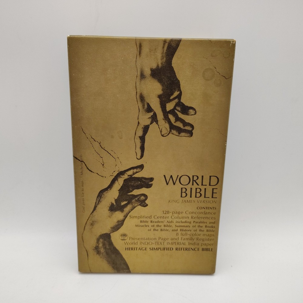 World Heritage Reference Bible KJV 1970s MOROCCO LEATHER Red Letter 857C