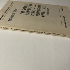 The German Campaign in Russia Planning and Operations No 20-261a SC Dept Of Army