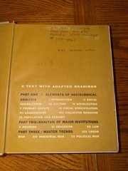 Vintage 1968 Sociology Text With Adapted Readings Fourth Edition Hardcover Book