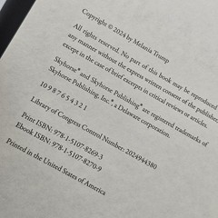 Melania Trump 2024 First Edition HC Memoir Skyhorse Publishing