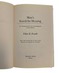 MAN’S SEARCH FOR MEANING by Viktor E. Frankl, Hardcover Book – Good, 4th Ed.