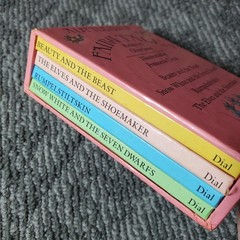 A Little Box of Fairy Tales Olive Jones 1983 Illustrated Dial Books 4 Mini Set