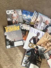 13 Various Bulk Lot Magazines Bazaar Global Traveler GQ Vegas Oxnard 2024-2025