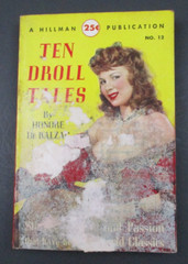 TEN DROLL TALES by Honore de Balzac, Hillman Book #12, 1949, Vintage Paperback!