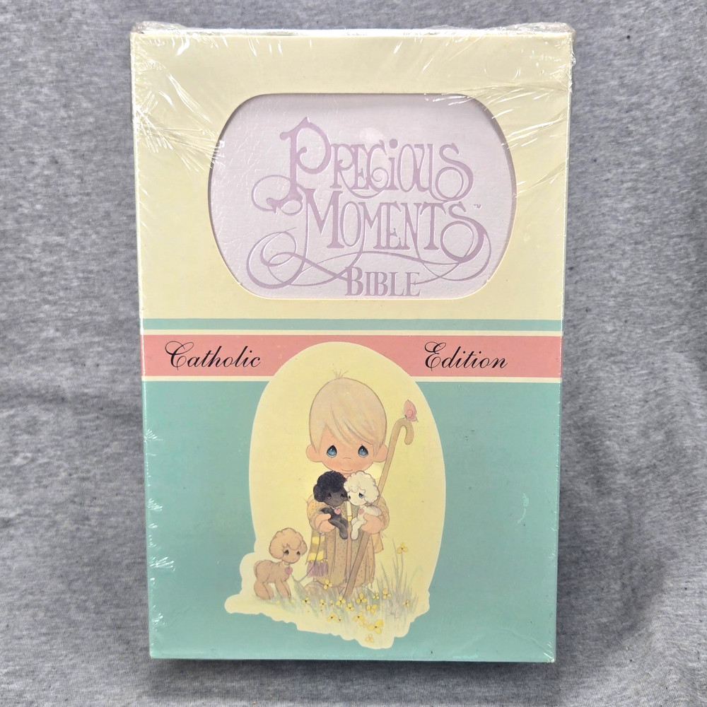 Precious Moments Bible Catholic Edition TEV Blue Mist Leatherflex Thumb Indexed