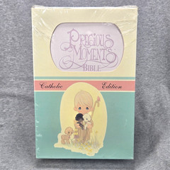 Precious Moments Bible Catholic Edition TEV Blue Mist Leatherflex Thumb Indexed