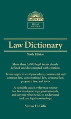 Barron’s Law Dictionary: Mass Market Edition (Barron’s Legal Guides)