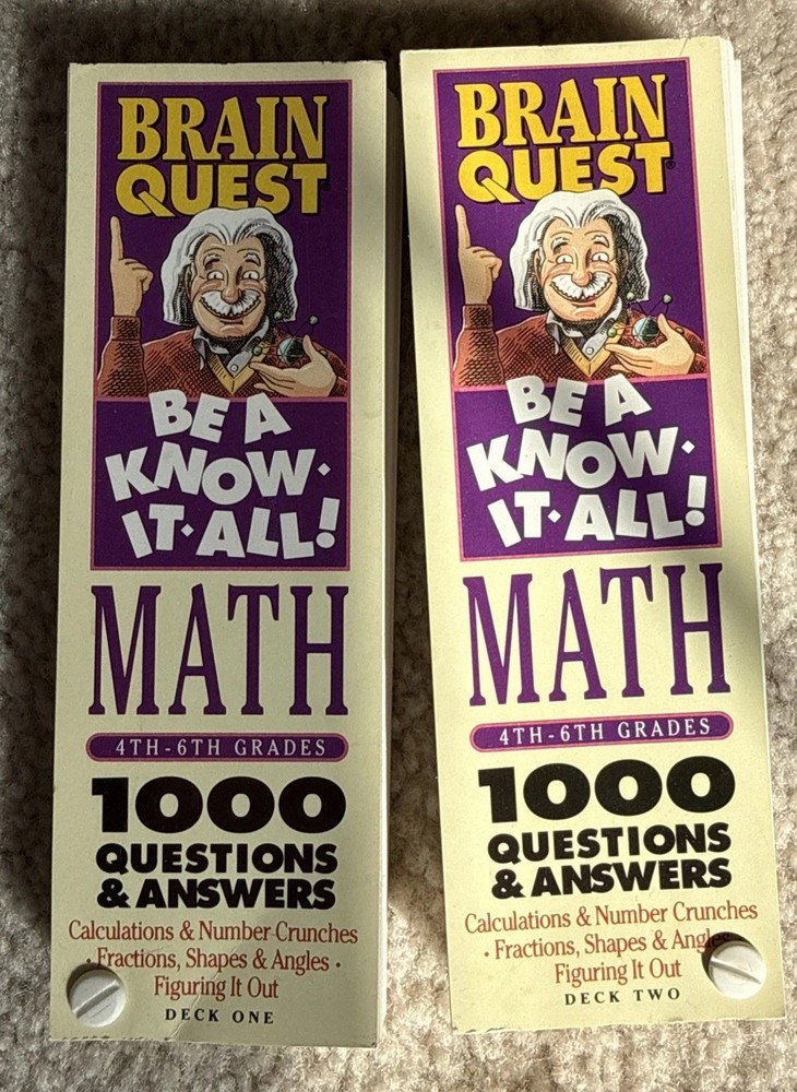 Brain Quest Be a Know-It-All Math 4th-6th Grades Decks 1 & 2 Complete
