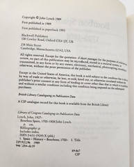 Bourbon Spain 1700-1808 (A History of Spain) by Lynch, John 1993 Paperback