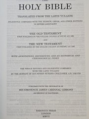 THE BLE HOLY BIBLEVULGATEDOUAY-RHEIMS VERSIONREVISED BY THE SERVANT OF GOD