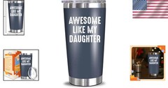 Cool 20 Oz Stainless Steel Tumbler for Dad: Gifts from Daughter, Fun Design