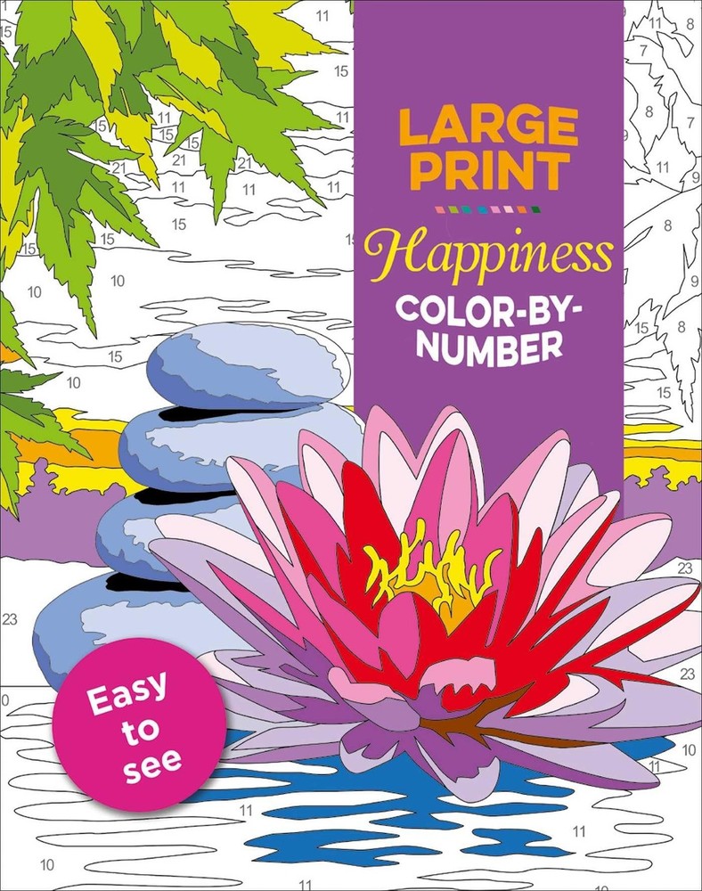Large Print Happiness Color-by-Number – flexibound Editors of Thunder Bay Pr…
