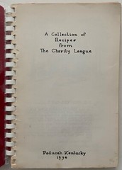 1954 PADUCAH, KY, THE CHARITY LEAGUE COOKBOOK KENTUCKY VINTAGE 288 PAGES