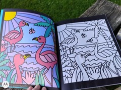 Stained Glass Coloring Book by Usborne w 14 see-thru pages to color dated 2018