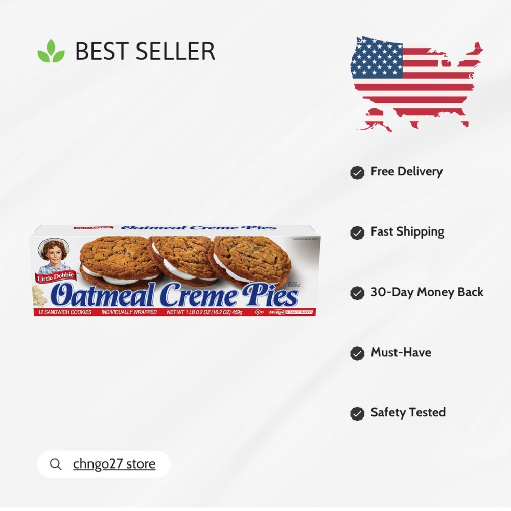 Irresistible Oatmeal Crème Pies – 12 Individually Wrapped Treats, 16.2 OZ