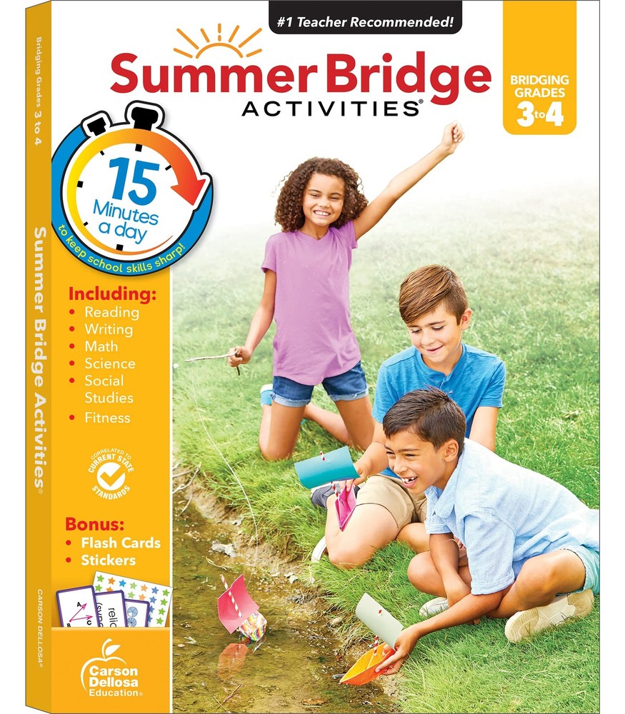 Summer Bridge Activities 3rd to 4th Grade Workbook, Activity Book with Math,…