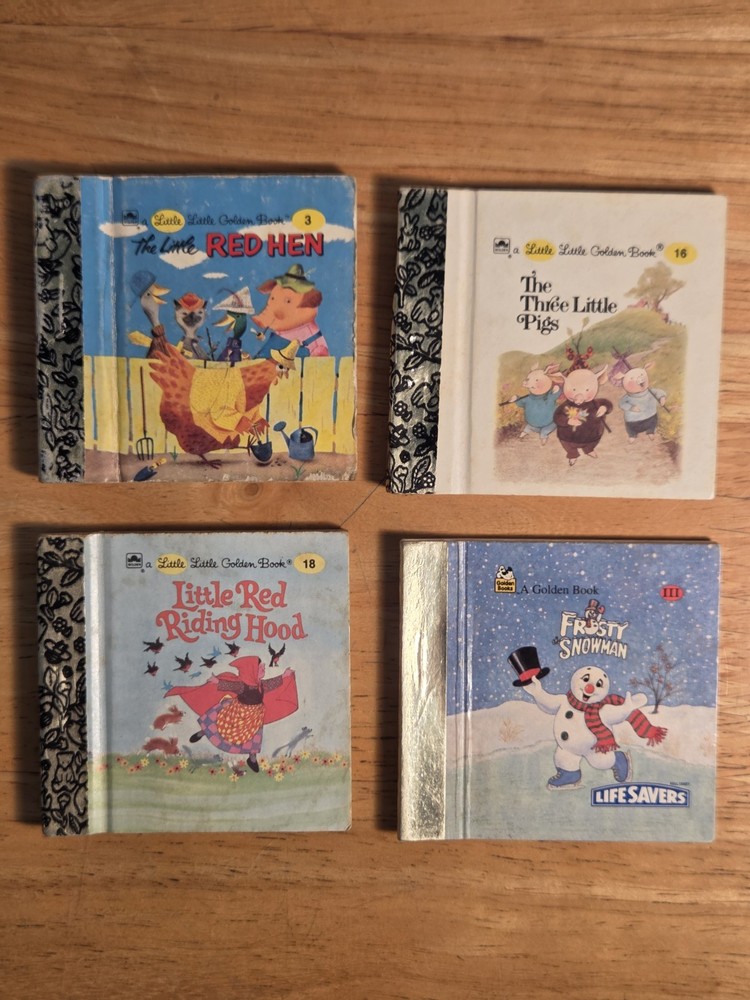4 Little Little Minature Golden Books – Vintage 2.75″