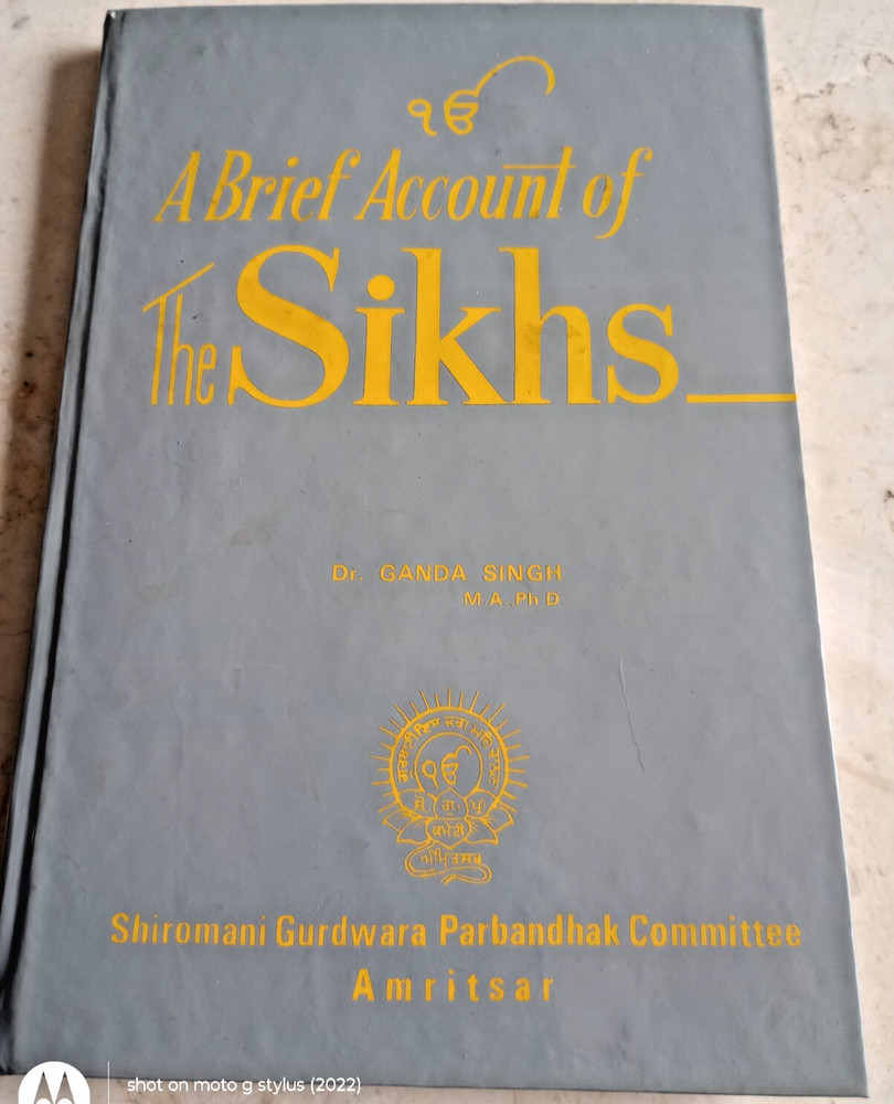 1977 A BRIEF ACCOUNT OF THE SIKHS GANDA SINGH HC/HARDCOVER BOOK