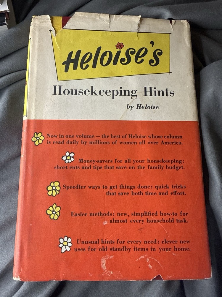 Heloise Housekeeping Hints by Heloise 1962 Hardcover Dust Jacket