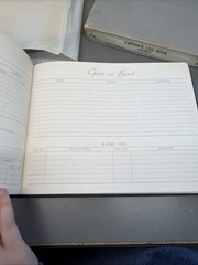 Vtg Yacht Log Book Boating Captains Log Guest Book Leatherette Samuel Ward Bt28