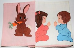 Vintage Rare Handmade Linen Childs Printed 14 Pages Picture Book 8 x 9
