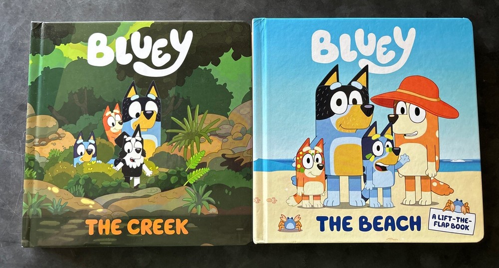 BLUEY Board Books -Set of 2 – The Beach / The Creek – Puffin 2018 – As New Cond.