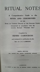 Ritual Notes Comprehensive Guide H Cairncross Knott & Son 1946 HB G 260425