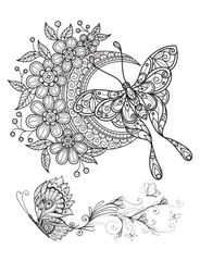 Color the Butterflies Coloring book 108 Pages 8.5 x 11 for All Ages
