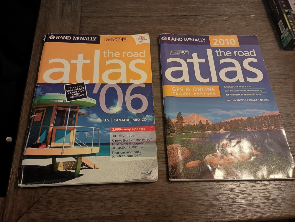 Lot of 2 Rand McNally The Road Atlas 2006/2010 US Mexico Canada Maps Large