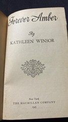 Forever Amber Kathleen Winsor 1945 The Macmillan Company Hardcover Green