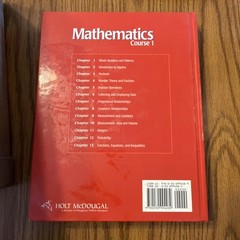Holt Mcdougal Mathematic Student Edition Course 1 2010 Bennett (2010, Hardcover)