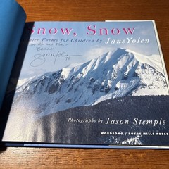 Snow, Snow by Jane Yolen (1998, Hardcover) Signed 1st Edition HC DJ