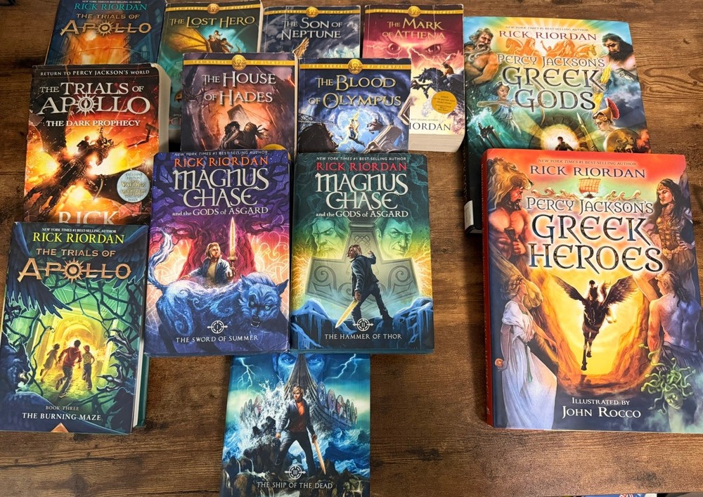 Rick Riordan Fantasy Adventure Hardcover/Paperback Book Lot