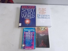 4 JOHN R W STOTT # MIXED LOT BASIC CHRISTIANITY UNDERSTANDING BIBLE SPIRIT WORLD