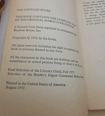 THE STEPFORD WIVES Ira Levin 1st Fawcett 1973 Horror Masterpiece Fine Condition