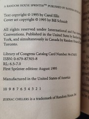 Zodiac Chillers Paperback Book