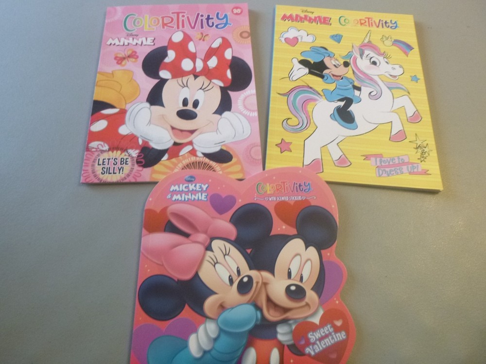 3 Disney Coloring Books – Mickey & Minnie, (2) Minnie