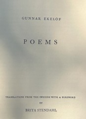 SWEDISH ENGLISH Poems Gunnar Ekelöf 1976 trans. Brita Stendahl LIMITED PRINTING