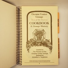 Oceana Center Grange Cookbook And Grange History 221 Pages
