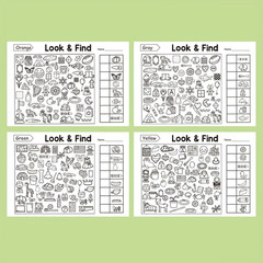 Kids Hidden Objects Coloring Book Find & Color Activity Puzzle Workbook