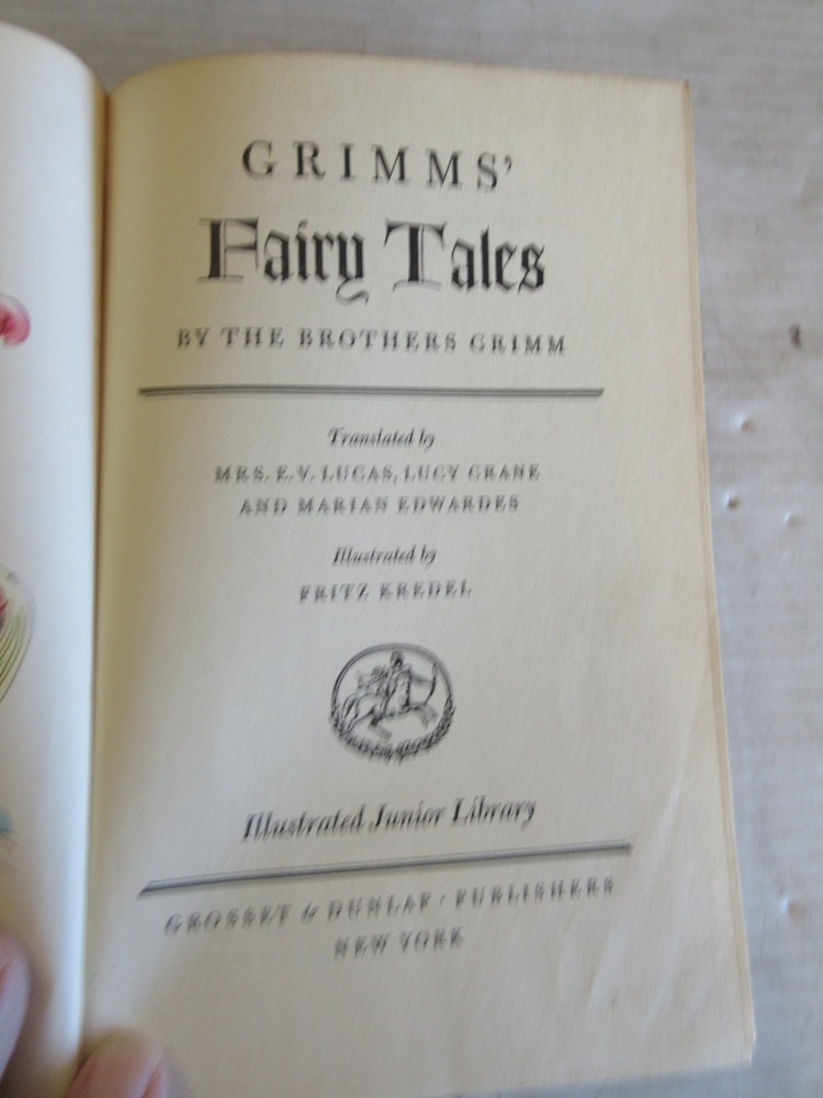 GRIMM’S FAIRY TALES BY THE BROTHERS GRIMM 1945