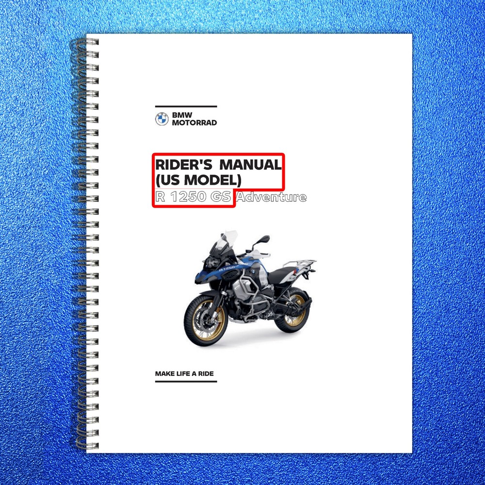 BMW R1250 GS Adventure K51 US Riders Manual – STEEL WIRE BOUND – TOUGH COVERS