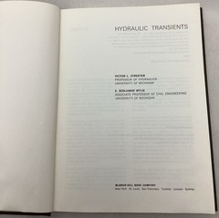 Hydraulic Transients By V. L. Streeter & E. B. Wylie 1967 HC/DJ