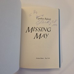 Missing May by Cynthia Rylant Signed! 1992 Hardcover HC/SC