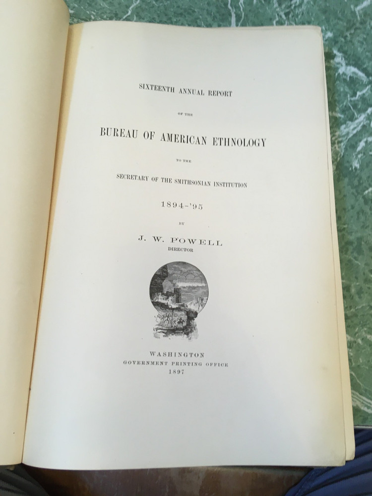 BUREAU OF AMERICAN ETHNOLOGY 16th Annual Report 1894-95 HB Smithsonian Snake