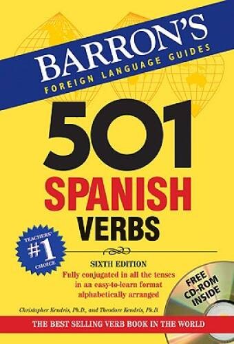 Barron’s Foreign Language Guides: 501 Spanish Verbs (Book & CD-ROM) – GOOD