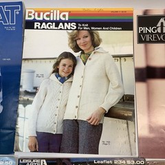 Lot of 13 Vintage Knitting Pattern Books Magazines Leaflets Sweaters Men & Women