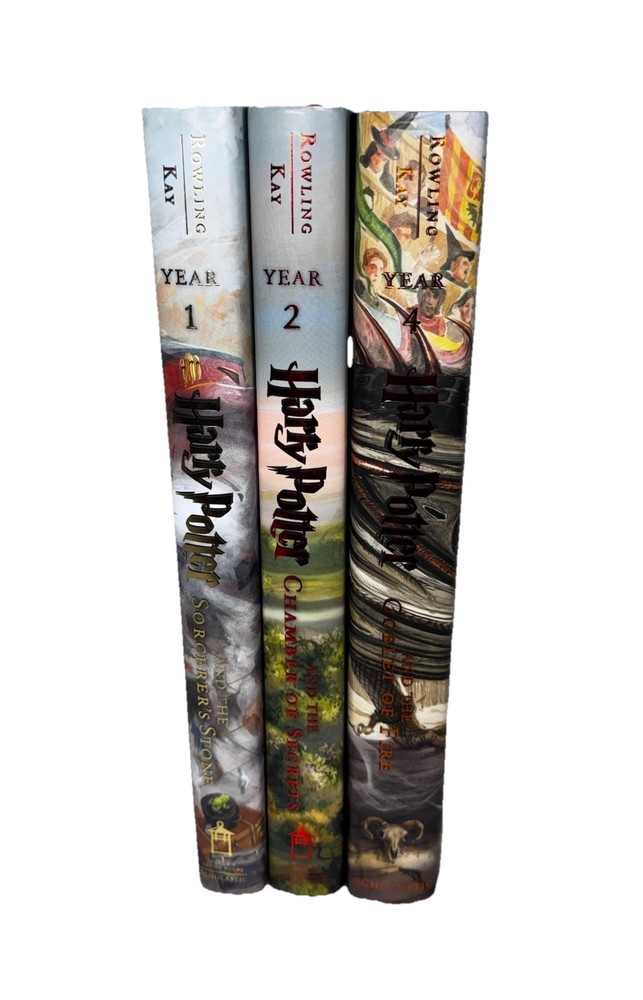 Harry Potter Hardcover/illusrated by Jim Kay books ( year 1,2,4) W/ Dust Covers